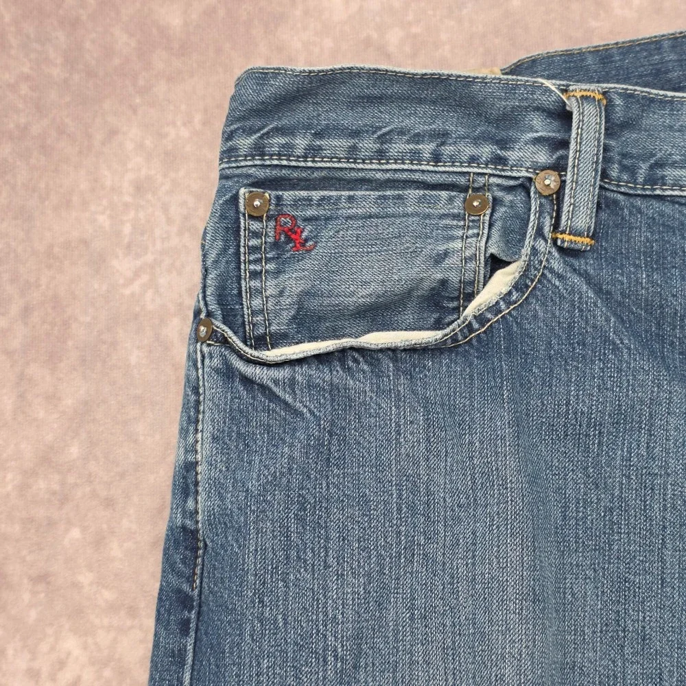 Polo Ralph Lauren Selvedge Jeans Mens 36x30 Straight Leg Medium Wash Fits 40x31